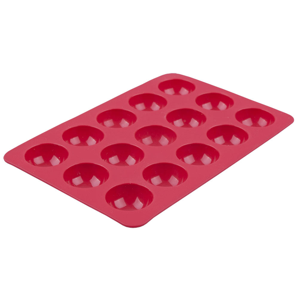 Daily Bake Silicone 15-Cup Small Dome Dessert Mould (Red)