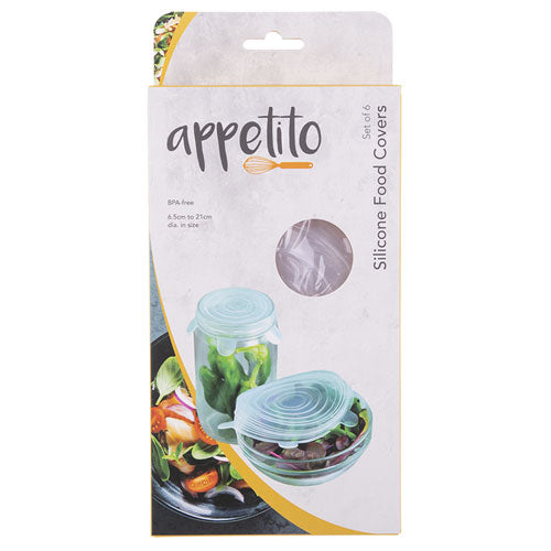 Appetito Reusable Silicone Food Covers (Set of 6)
