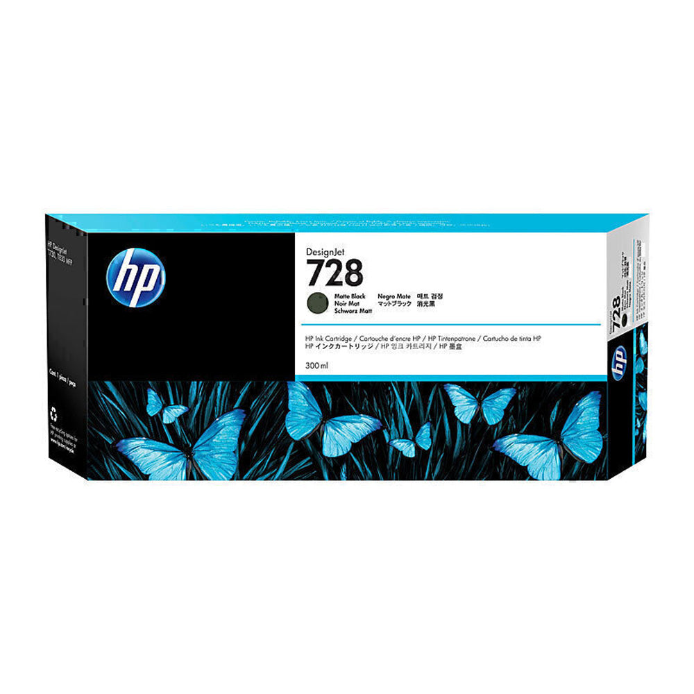 HP 728B Ink Cartridge 300mL (Matte Black)