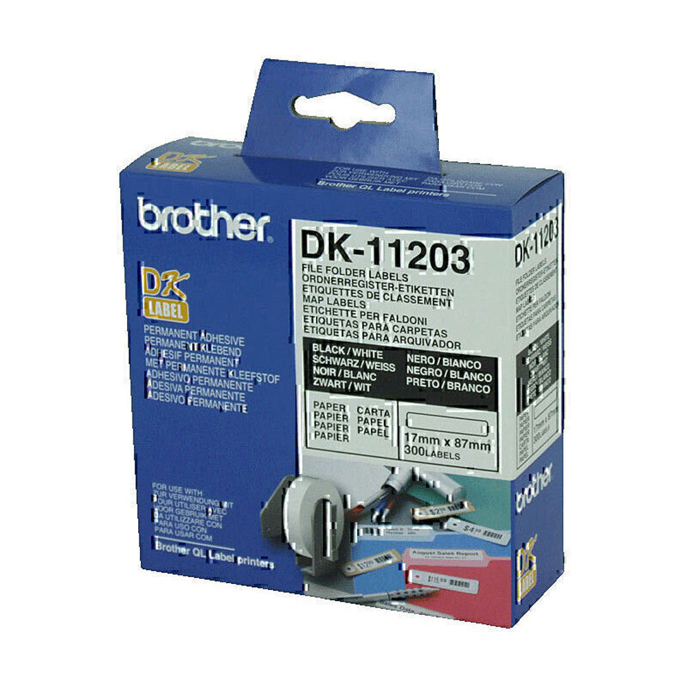 Brother DK11203 White File Folder Label (17x87mm)