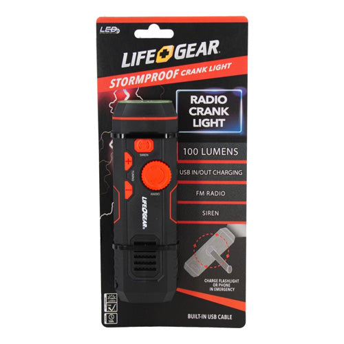 LifeGear Funk-Taschenlampe mit Kurbelantrieb