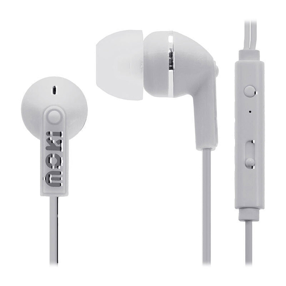 Moki Noise Isolation Earbuds with Microphone (White)
