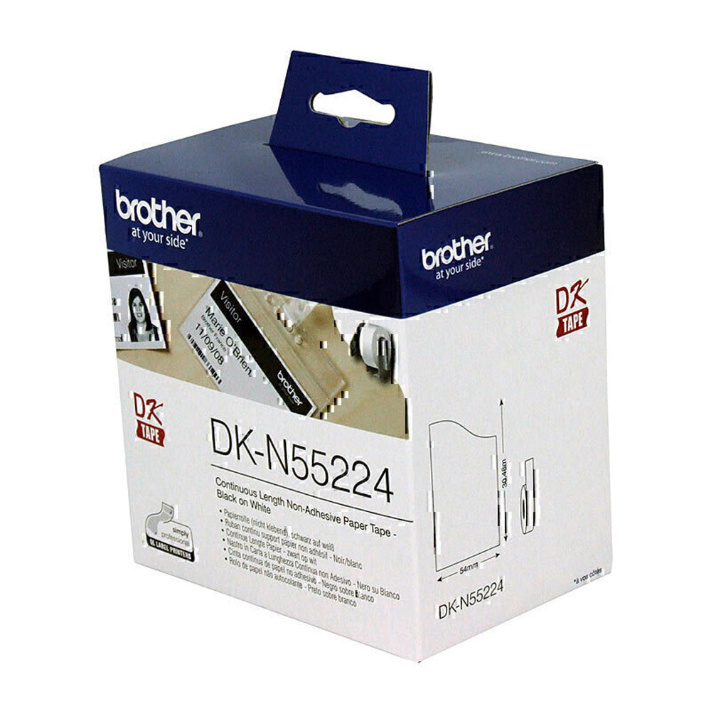 Brother DKN55224 White Continuous Non-Adhesive Paper Roll