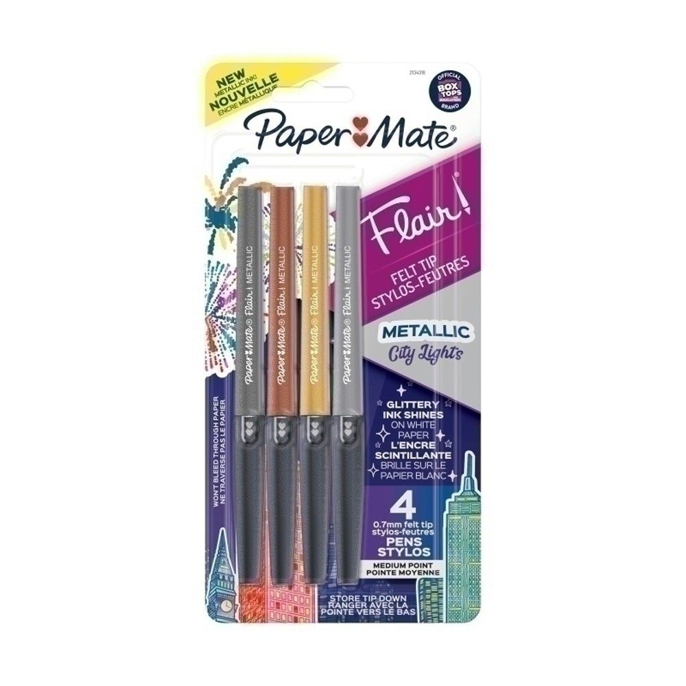 Paper Mate Flair Metal Felt Tip Pen (Box of 6)