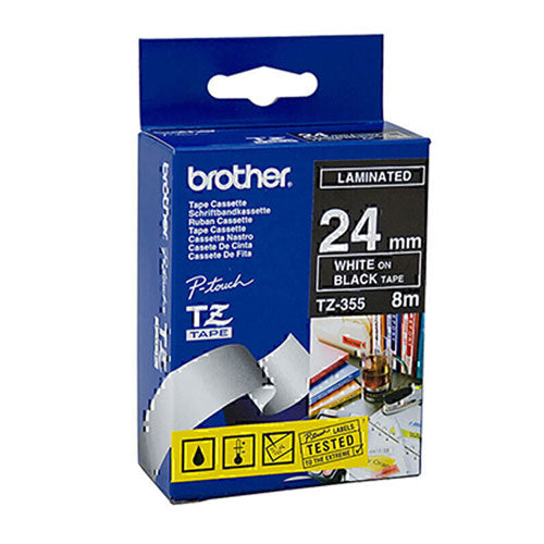 Brother Laminated White on Black Labelling Tape