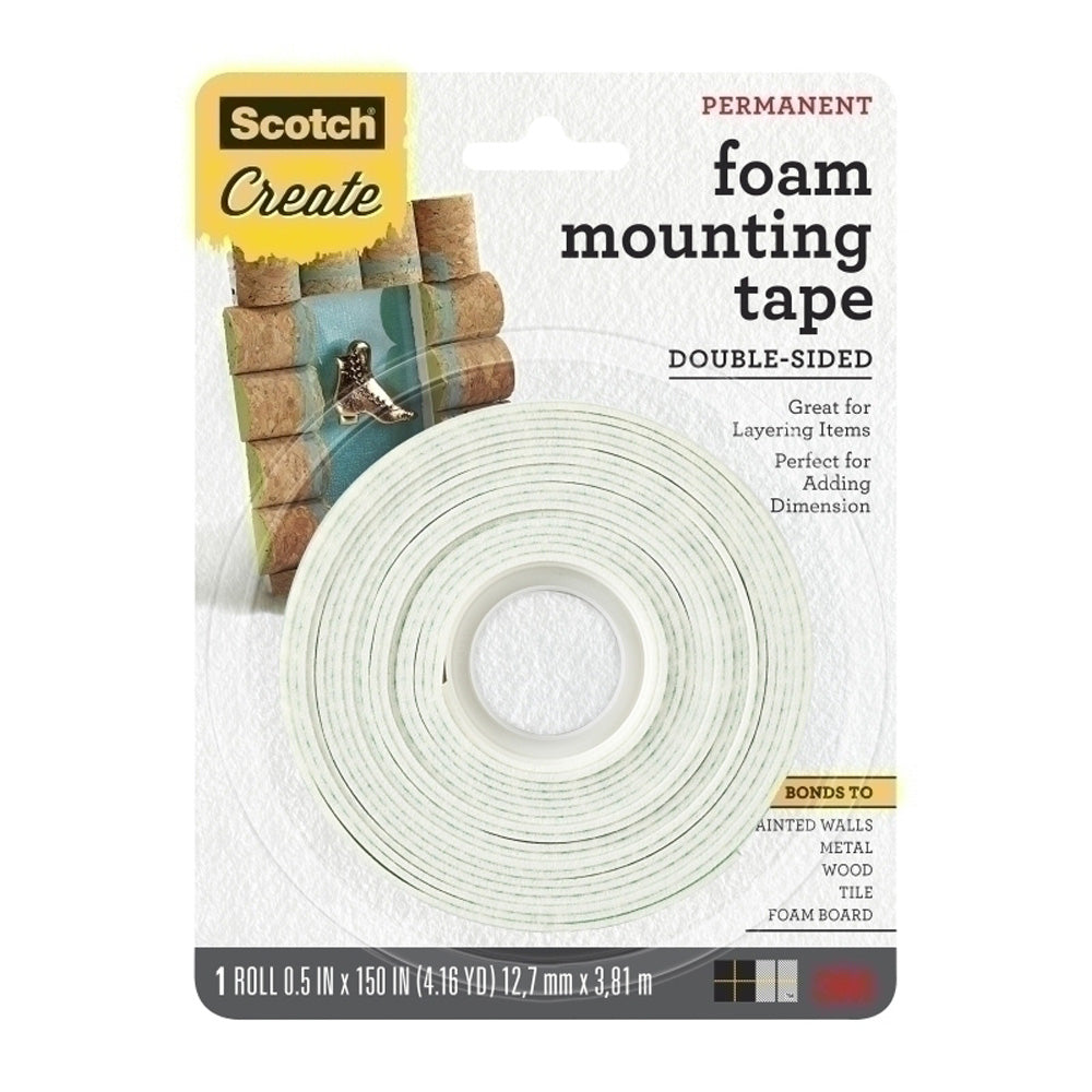 Scotch 4013-CFT Foam Mount Tape (Box of 6)