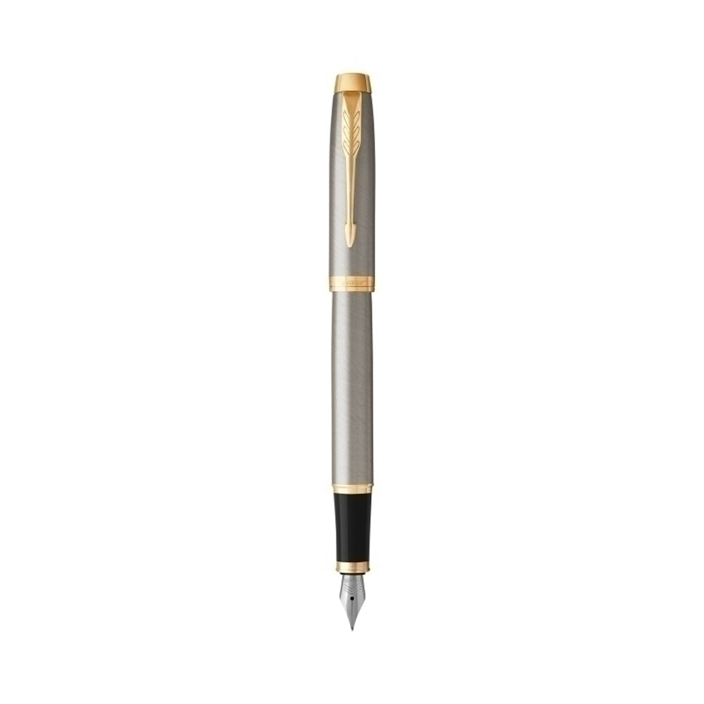 Parker IM Core Brushed Metal Gold Trim Fountain Pen
