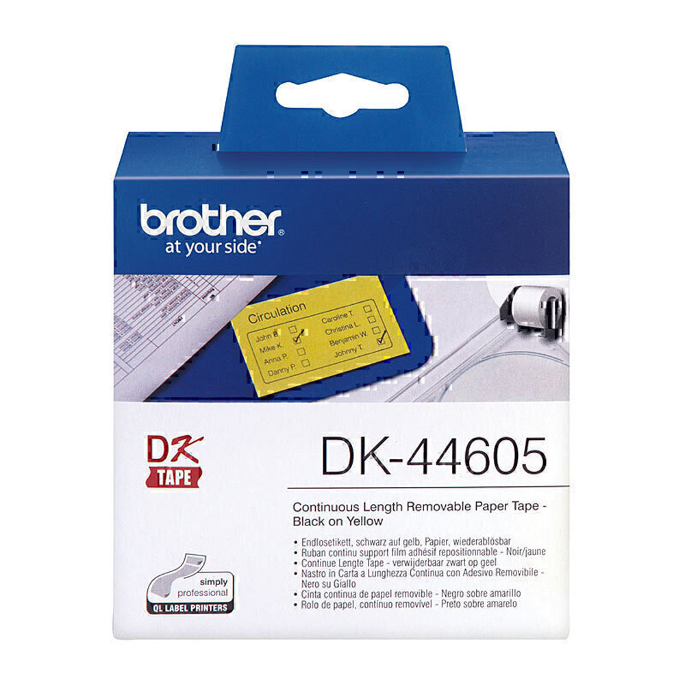 Brother DK44605 Removable Paper Label (Yellow)