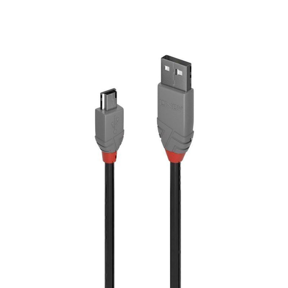 Lindy USB-A 2.0 to Mini-B Cable Anthra Line