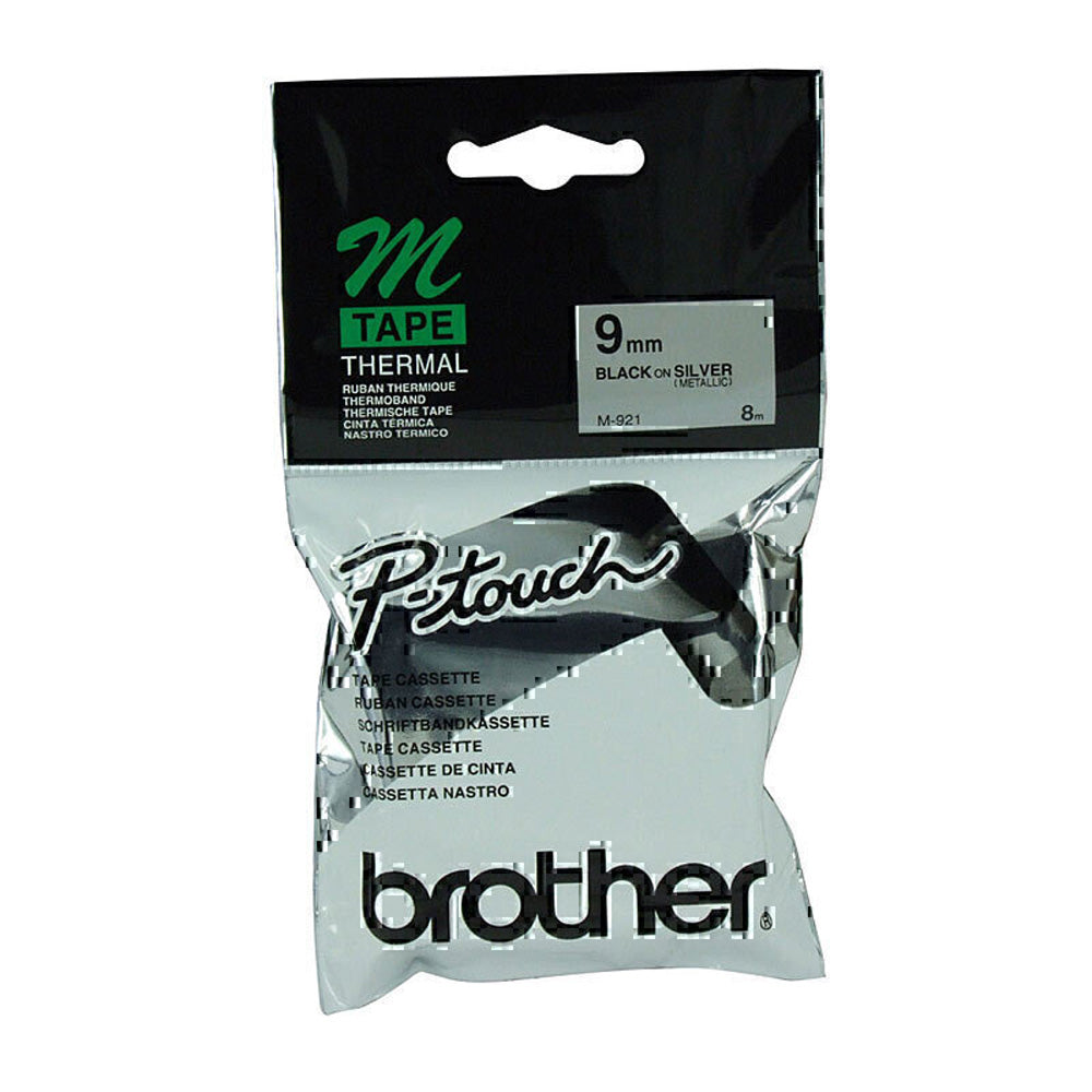 Brother M921 Black on Silver Labelling Tape