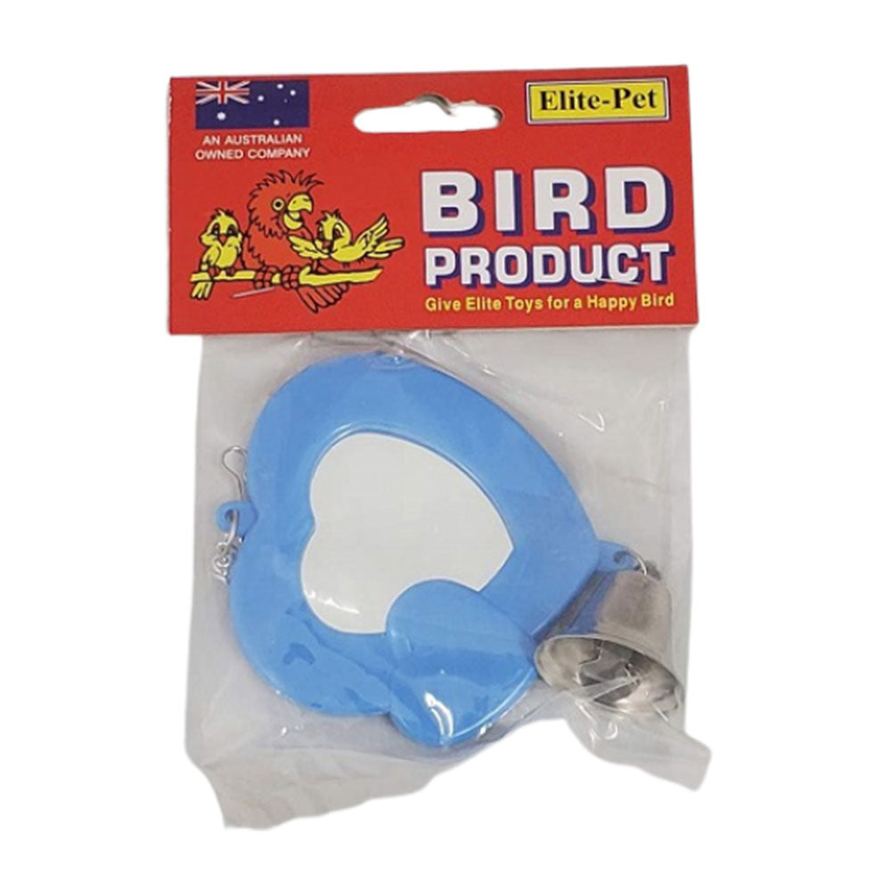 Elite Pet Heart-Shaped Mirror with Bell Bird Toy