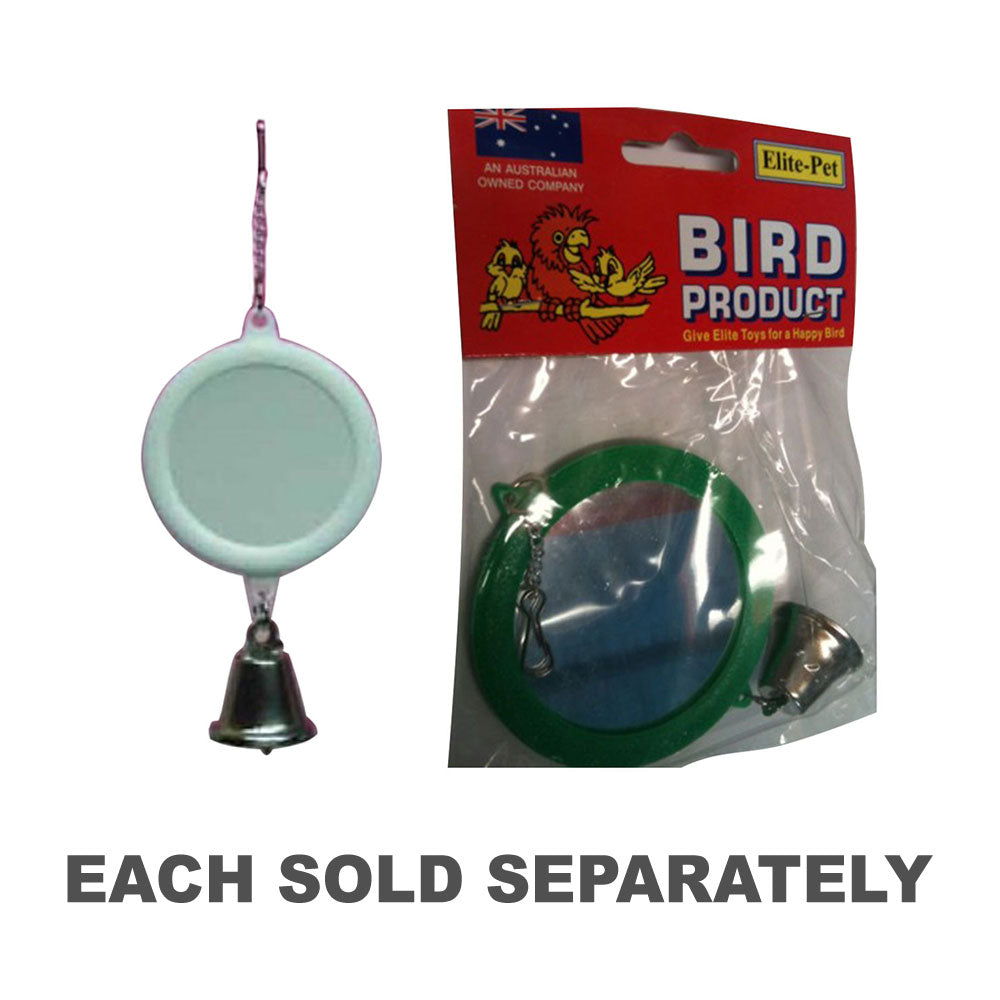 Elite Pet Round Mirror with Bell Bird Toy