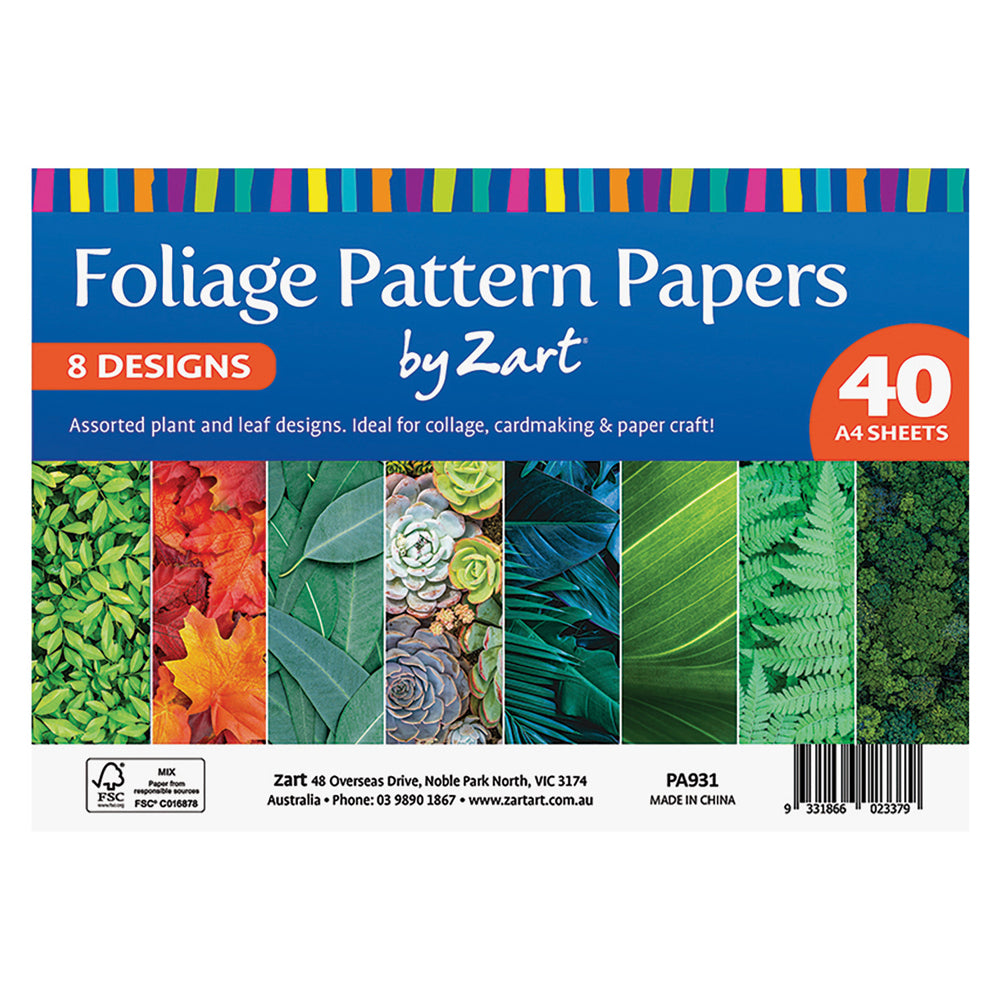 Creative School Supply Pattern Papers A4 40pk