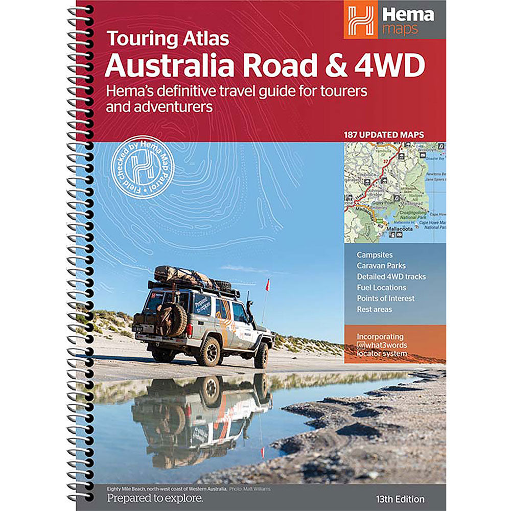 Hema Australia Road e 4WD Touring Atlas (Viaggio a spirale)