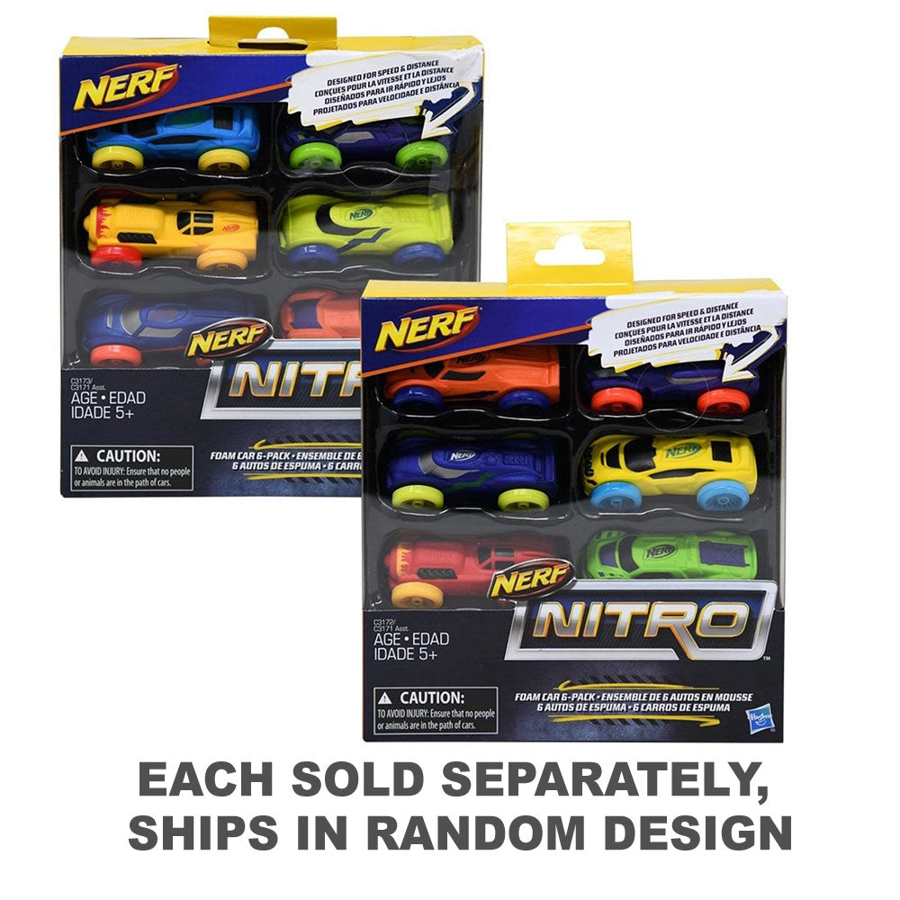 Nerf Nitro Foam Car 6-Pack (Randomly Selected)
