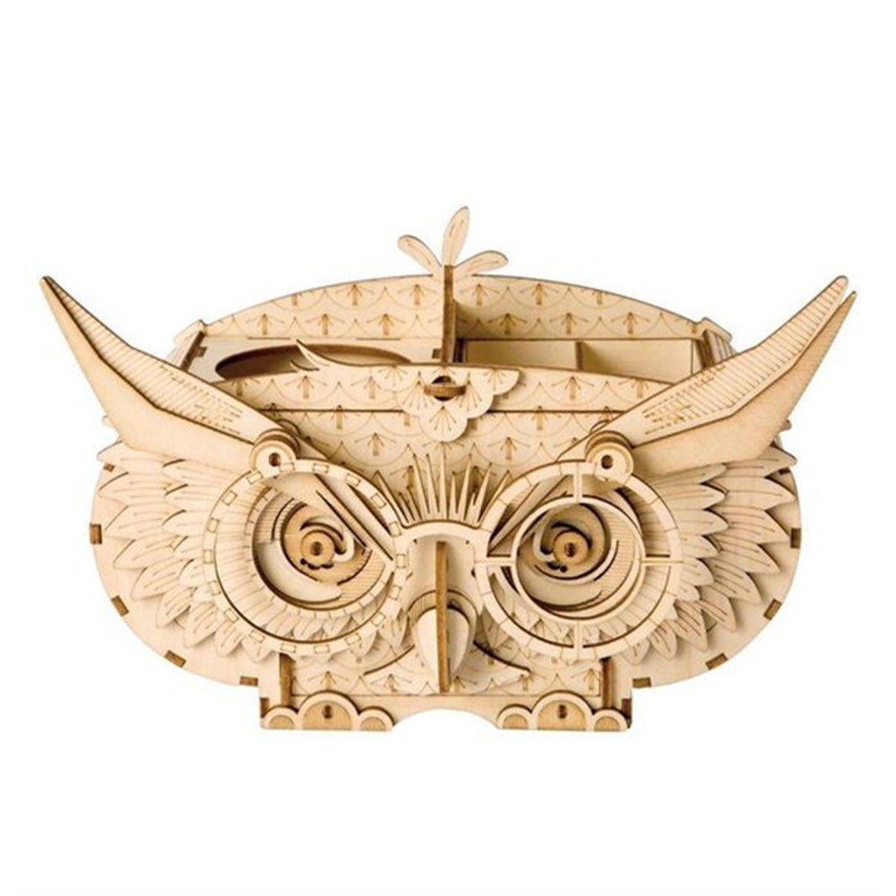 Classical 3D Wooden Owl Storage Box Puzzle