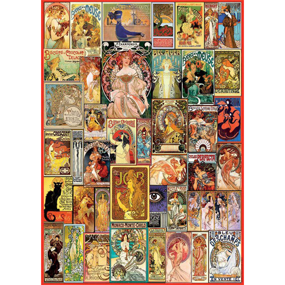 Educa Art Nouveau Poster Collage Jigsaw Puzzle 1000pcs