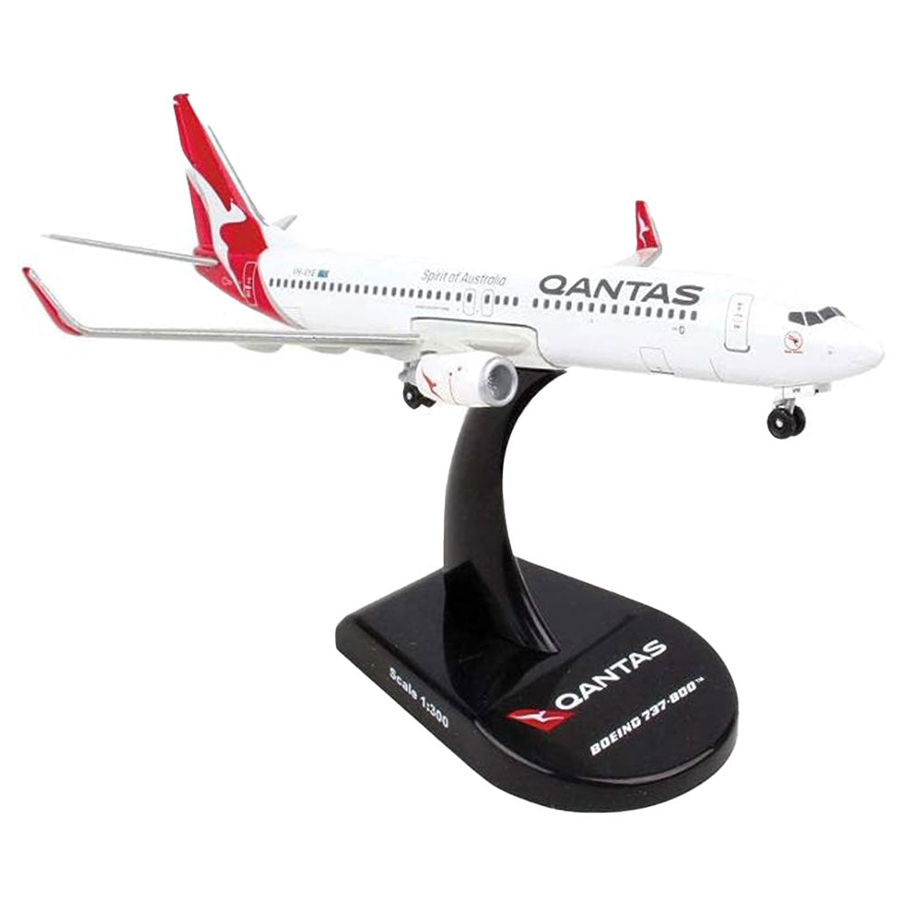 Postage Stamp Qantas B737-8 Airplane Model with Stand
