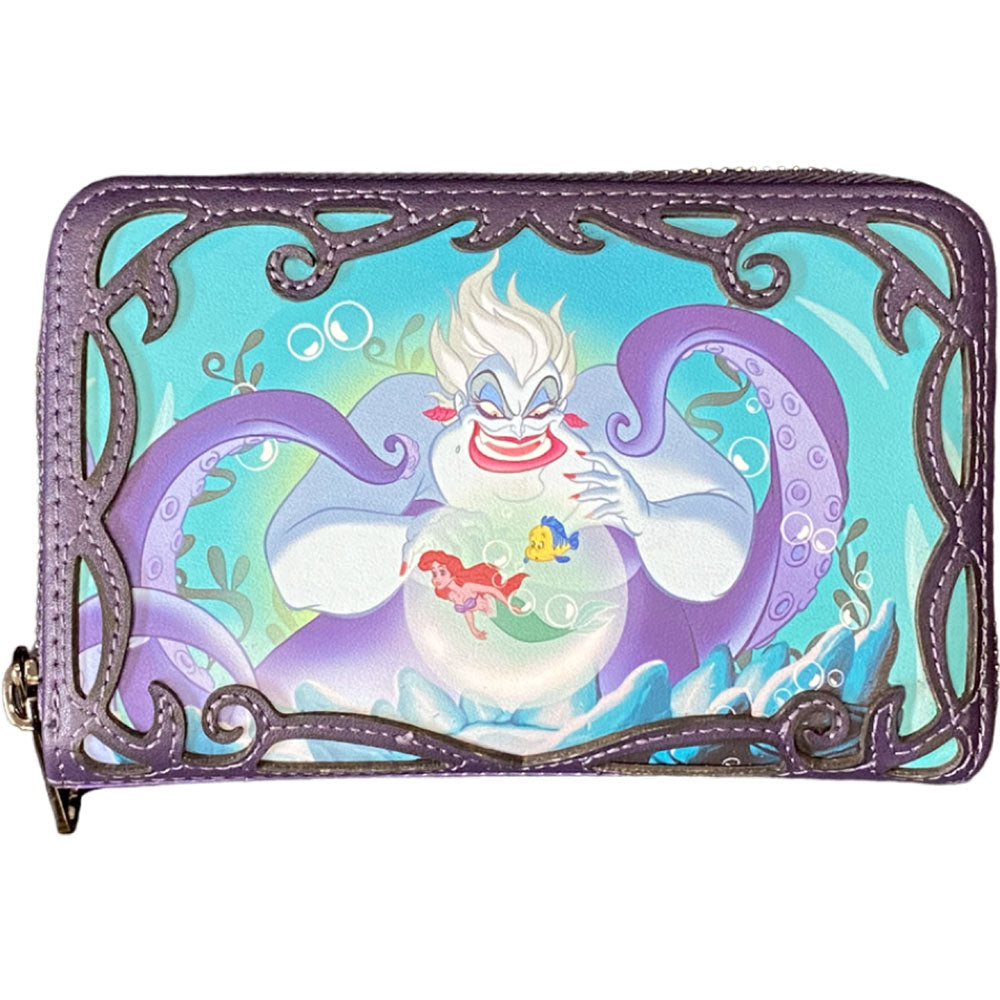 Portefeuille zippé scène Ursula des méchants Disney