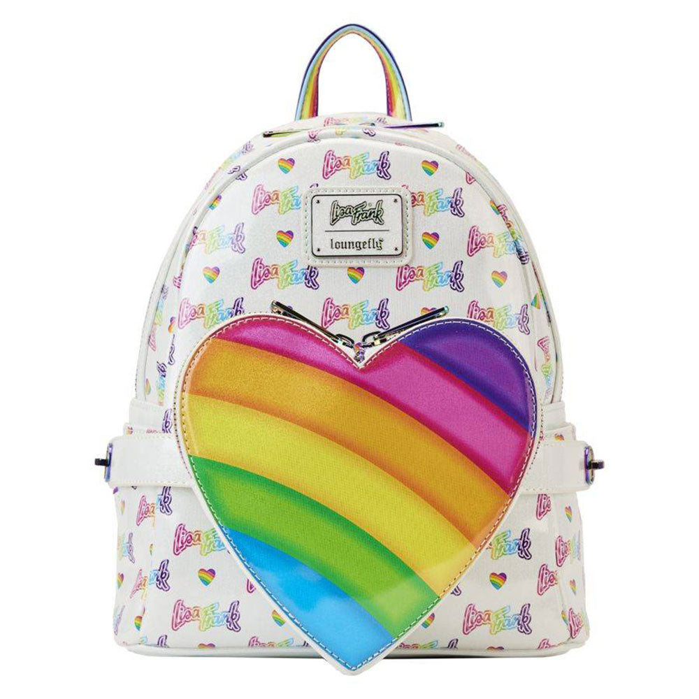 Lisa Frank Logo Heart Detach Rainbow Mini Backpack