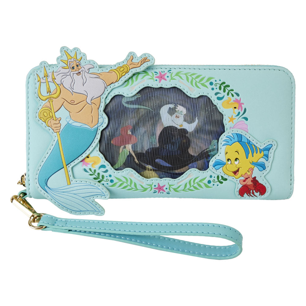 Little Mermaid Ariel Princess Lenticular Zip Around Wallet