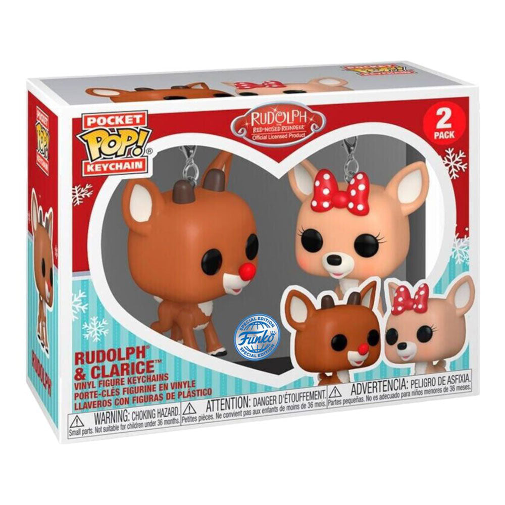 Rudolph & Clarice US Exclusive Pop! Keychain 2-Pack