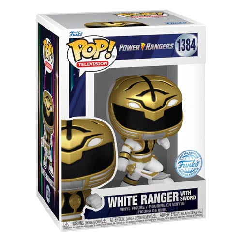 Power Rangers 30th Anniv White Ranger w/ Sword US Ex. Pop!