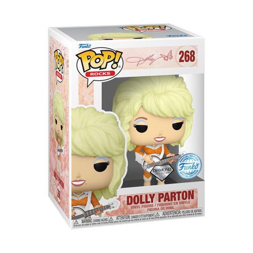 Dolly Parton w/ Guitar US Ex. Diamond Glitter Pop!