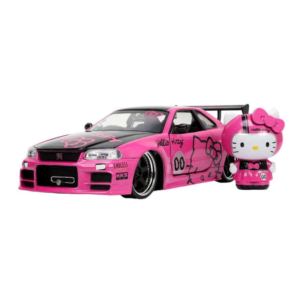 Nissan GTR R34 with Hello Kitty 1:24 Dieast Vehicle