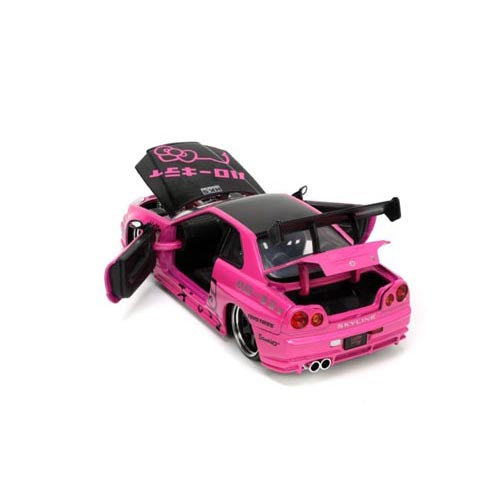 Nissan GTR R34 with Hello Kitty 1:24 Dieast Vehicle
