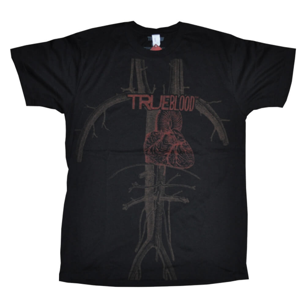T-shirt do logotipo do coração de sangue verdadeiro