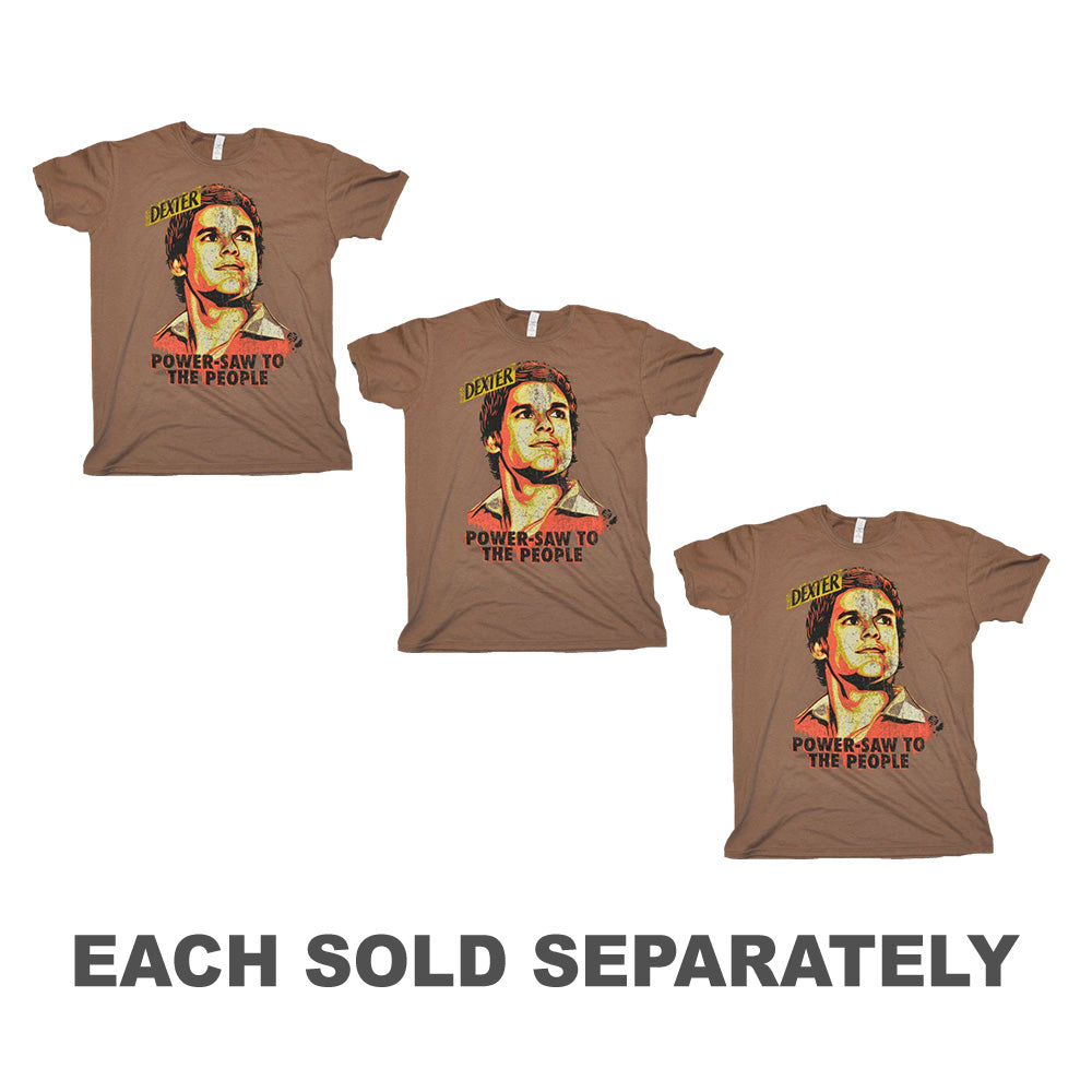Dexter Power-Saw Brown Male T-Shirt