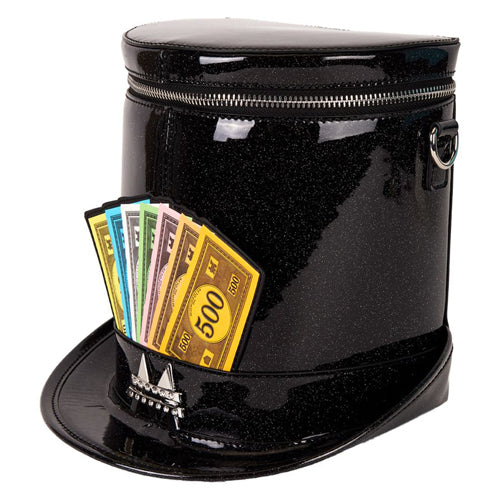 Monopoly 90th Top Hat Glitter Figural Crossbody Bag