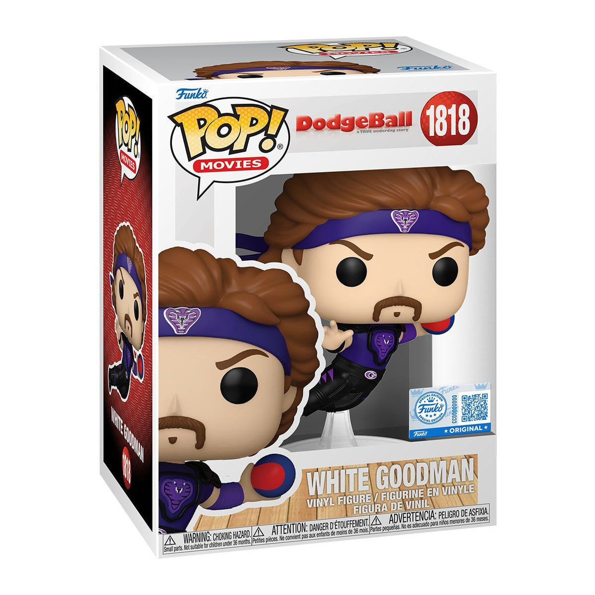 Dodgeball White Goodman (Jumping) Exclusive Pop! Vinyl