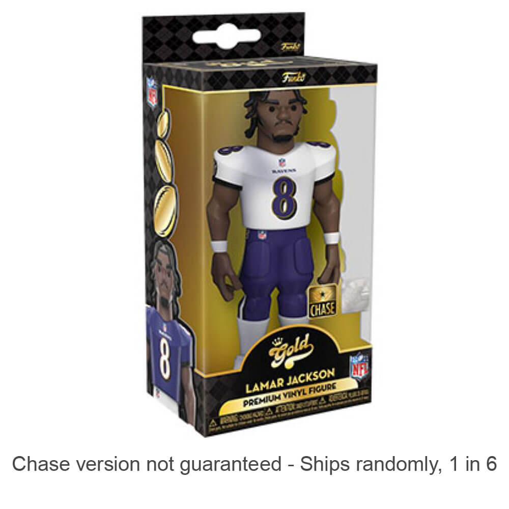 NFL Ravens Lamar Jackson 5" Vinyl Gold Chase Ships 1 in 6