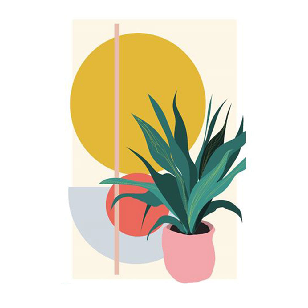 Manifesto astratto della pianta in vaso