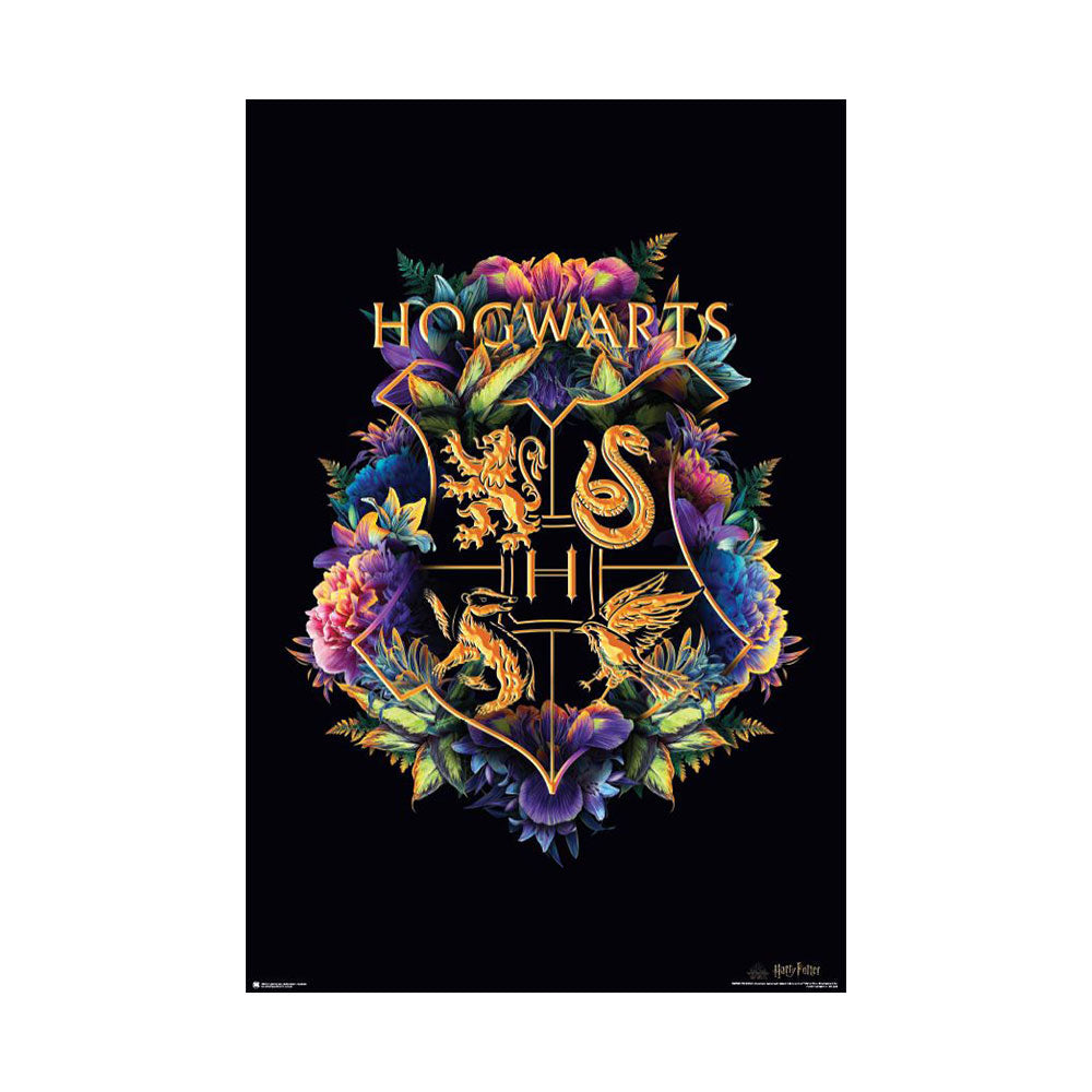 Harry Potter Floral Crest Poster (61x91.5cm)