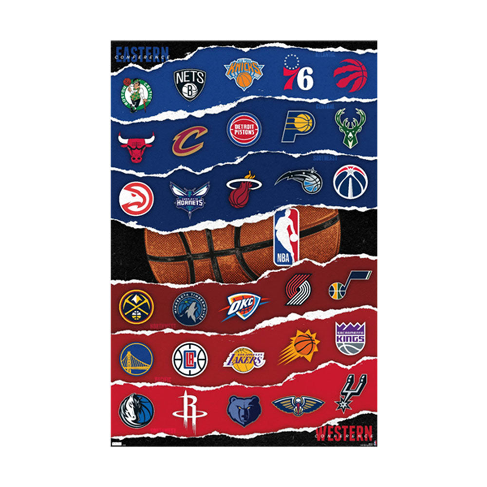  Poster mit den Logos der NBA-Liga