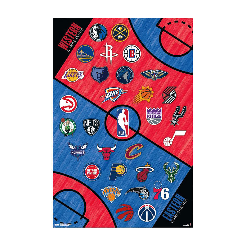  Poster mit den Logos der NBA-Liga