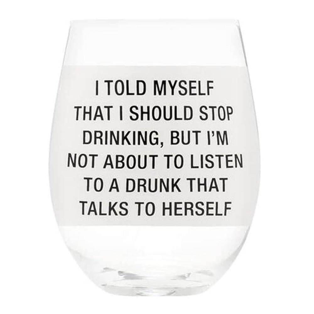  Sag was Weinglas ohne Stiel