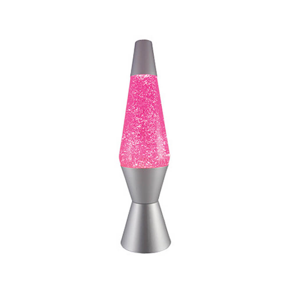 Silver & Pink Diamond Glitter Lamp