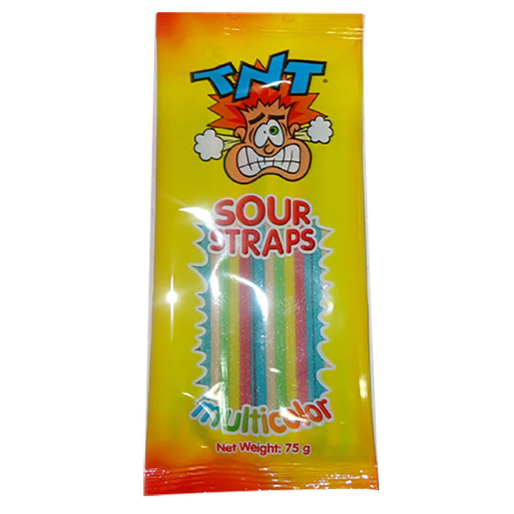 TNT Sour Straps Hang Sell Multicolour Packs (24x75g)
