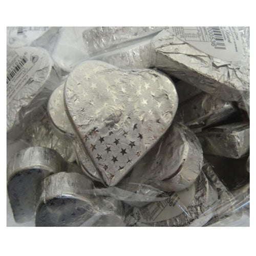 Chocolate Gems Romeo Hearts w/ Embossed Silver Foil