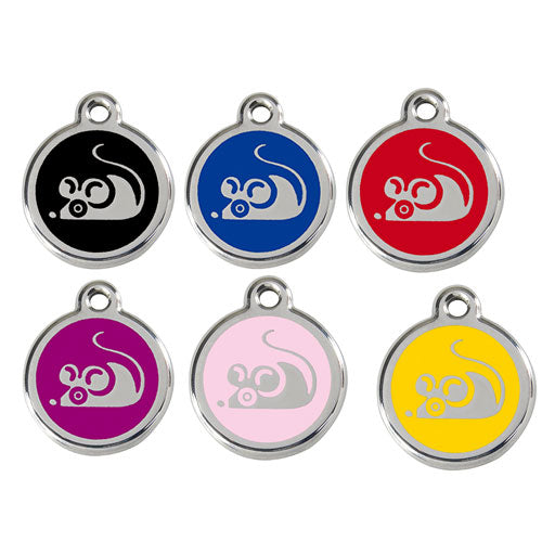 Stainless Steel Mouse Enamel Cat Tags (Small)