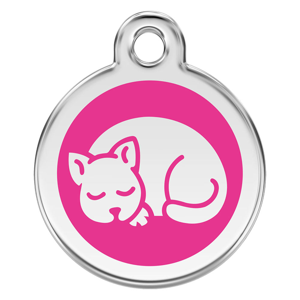 Médaille pour chat en acier inoxydable et émail pour chaton (petite)