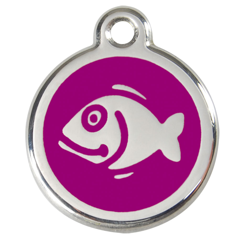 Stainless Steel Enamel Fish Cat Tags (Small)