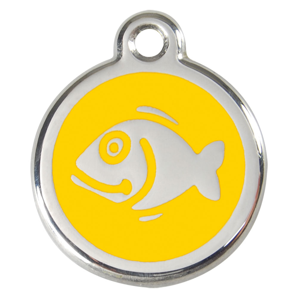 Stainless Steel Enamel Fish Cat Tags (Small)