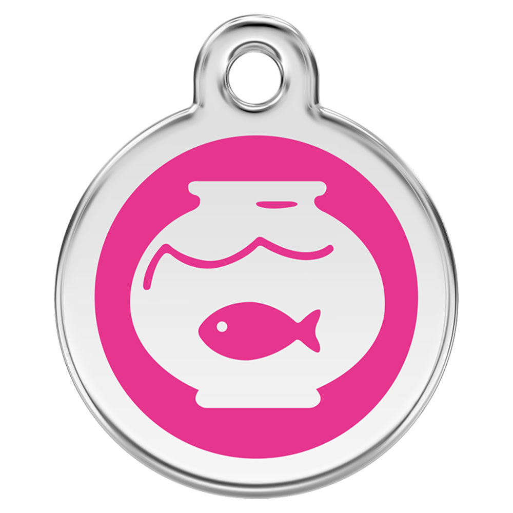 Stainless Steel Fish Bowl Enamel Cat Tags (Small)