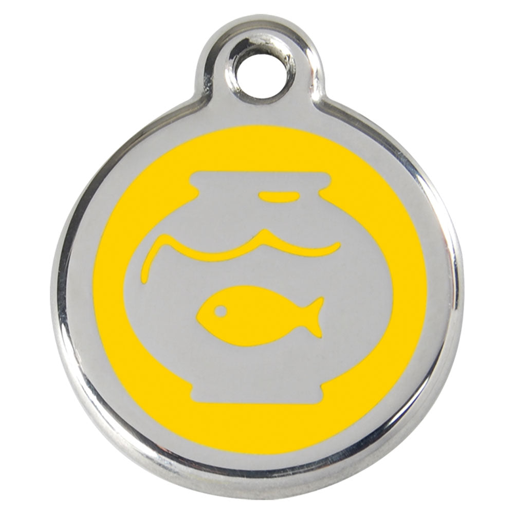 Stainless Steel Fish Bowl Enamel Cat Tags (Small)