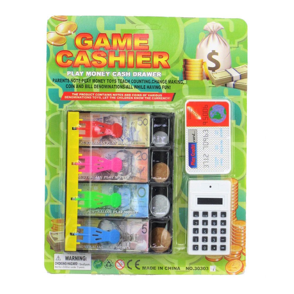Play Money Cash Drawer Cashier Pretend Game